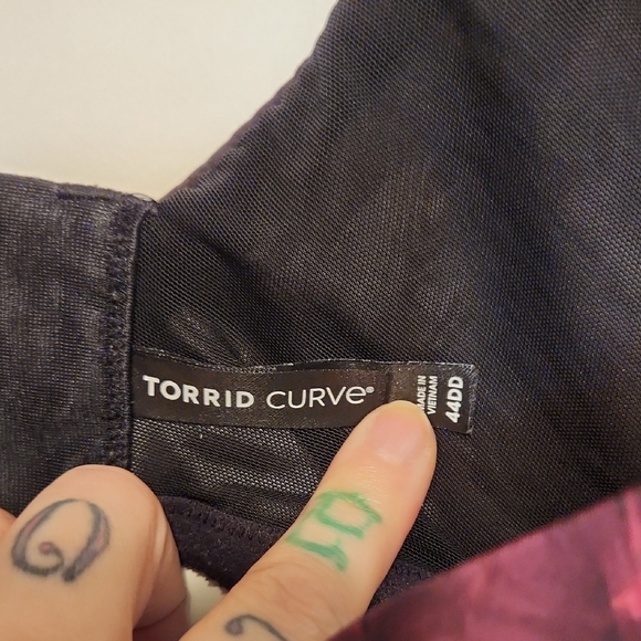 🔥Torrid Black Floral 360° Back Smoothing Push Up Women's Bra - Picture 2 of 5